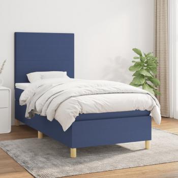 ARDEBO.de - Boxspringbett mit Matratze Blau 90x200 cm Stoff