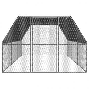 Outdoor-Hühnerkäfig 3x6x2 m Verzinkter Stahl