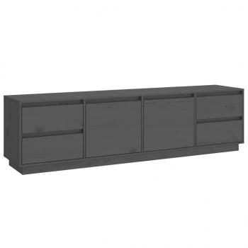 TV-Schrank Grau 176x37x47,5 cm Massivholz Kiefer