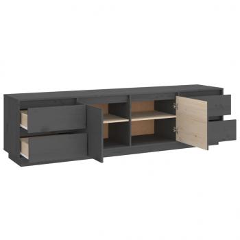 TV-Schrank Grau 176x37x47,5 cm Massivholz Kiefer