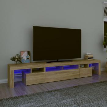 ARDEBO.de - TV-Schrank mit LED-Leuchten Sonoma-Eiche 230x36,5x40 cm