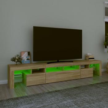 TV-Schrank mit LED-Leuchten Sonoma-Eiche 230x36,5x40 cm