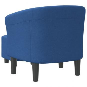 Clubsessel mit Fußhocker Blau Stoff