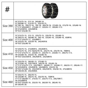 Schneeketten für Autoreifen 2 Stk. 16 mm SUV 4x4 Größe 410 