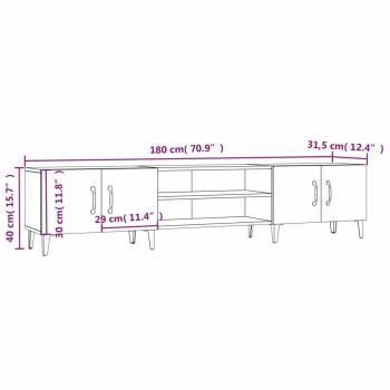 TV-Schrank Schwarz 180x31,5x40 cm Holzwerkstoff