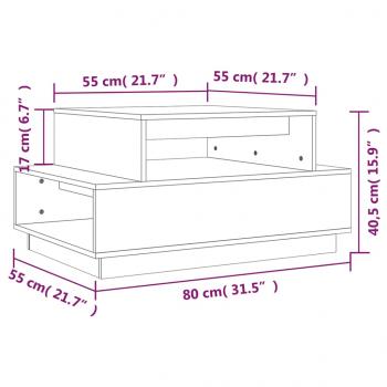 Couchtisch 80x55x40,5 cm Massivholz Kiefer