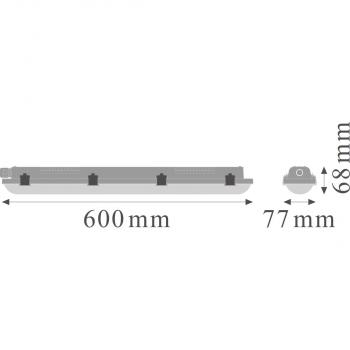 LEDVANCE DP VAL 600 9W 4000K IP65 LED Feuchtraumleuchte, 9W, 1080lm, 4000K, grau