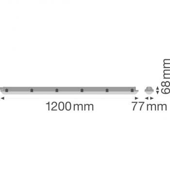 LEDVANCE DP VAL 1200 20W 4000K IP65 LED Feuchtraumleuchte, 20W, 2400lm, 4000K, grau