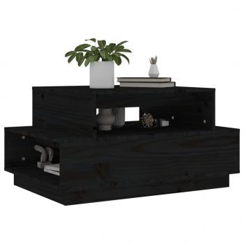 Couchtisch Schwarz 80x55x40,5 cm Massivholz Kiefer