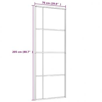 Schiebetür ESG-Glas und Aluminium 76x205 cm Schwarz