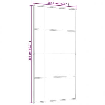 Schiebetür ESG Glas und Aluminium mattiert 102,5x205 cm Schwarz