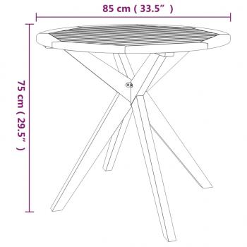 Gartentisch 85x85x75 cm Massivholz Akazie