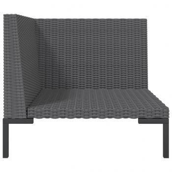 Gartensofa mit Kissen Halbrundes Poly Rattan