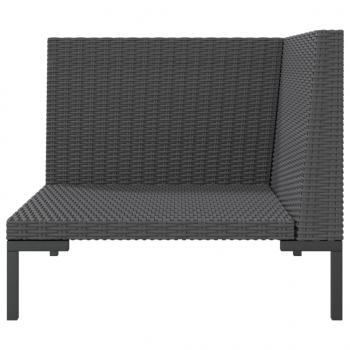 Gartensofa mit Kissen Halbrundes Poly Rattan