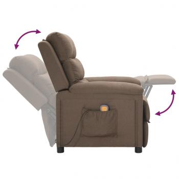 Massagesessel Taupe Stoff