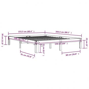 Massivholzbett Weiß 150x200 cm