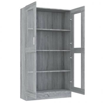 Vitrinenschrank Grau Sonoma 82,5x30,5x150 cm Holzwerkstoff