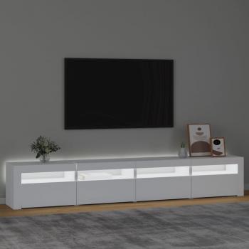 TV-Schrank mit LED-Leuchten Weiß 240x35x40 cm