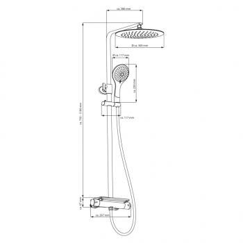 EISL Duschset mit Thermostatarmatur GRANDE VITA Chrom-Weiß