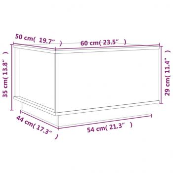 Couchtisch Weiß 60x50x35 cm Massivholz Kiefer