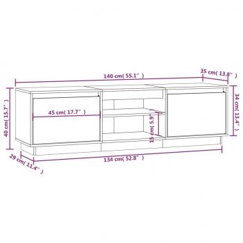 TV-Schrank Honigbraun 140x35x40 cm Massivholz Kiefer