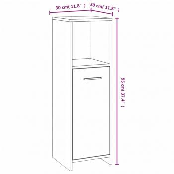 Badschrank Räuchereiche 30x30x95 cm Holzwerkstoff