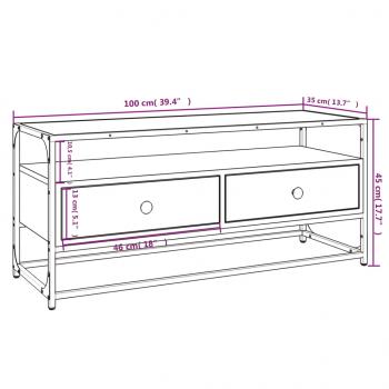 TV-Schrank Schwarz 100x35x45 cm Holzwerkstoff