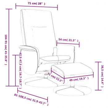 Massagesessel mit Fußhocker Schwarz Kunstleder