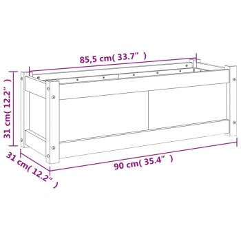 Pflanzkübel Weiß 90x31x31 cm Massivholz Kiefer