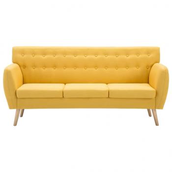 3-Sitzer-Sofa Stoff 172x70x82 cm Gelb