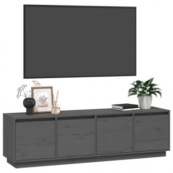 TV-Schrank Grau 156x37x45 cm Massivholz Kiefer