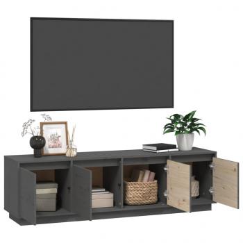 TV-Schrank Grau 156x37x45 cm Massivholz Kiefer