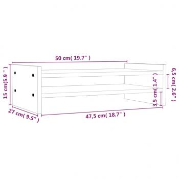 Monitorständer Schwarz 50x27x15 cm Massivholz Kiefer