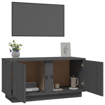 TV-Schrank Grau 80x35x40,5 cm Massivholz Kiefer