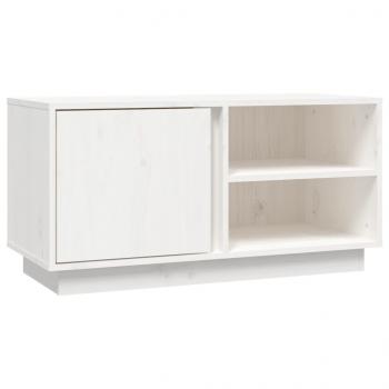 TV-Schrank Weiß 80x35x40,5 cm Massivholz Kiefer