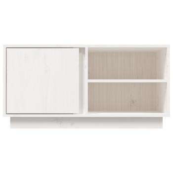 TV-Schrank Weiß 80x35x40,5 cm Massivholz Kiefer