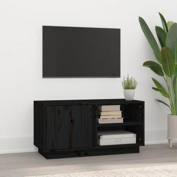 ARDEBO.de - TV-Schrank Schwarz 80x35x40,5 cm Massivholz Kiefer