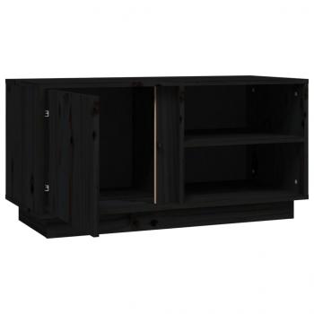 TV-Schrank Schwarz 80x35x40,5 cm Massivholz Kiefer