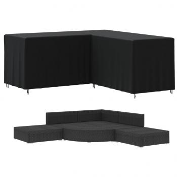 Gartensofa-Abdeckung L-Form Schwarz 215x215x80 cm 420D Oxford