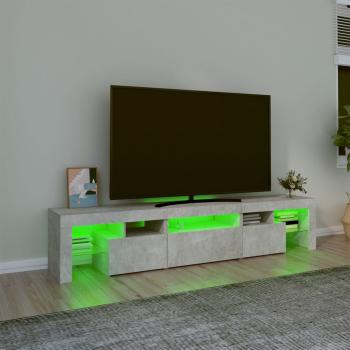 TV-Schrank mit LED-Leuchten Betongrau 200x36,5x40 cm