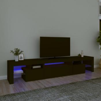 ARDEBO.de - TV-Schrank mit LED-Leuchten Schwarz 215x36,5x40 cm