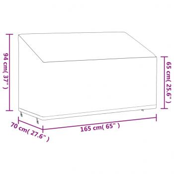 Abdeckung für 3-Sitzer-Bank Schwarz 165x70x65/94 cm 420D Oxford