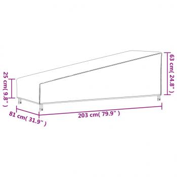 Sonnenliegen-Abdeckung Schwarz 203x81x25/63 cm 420D Oxford