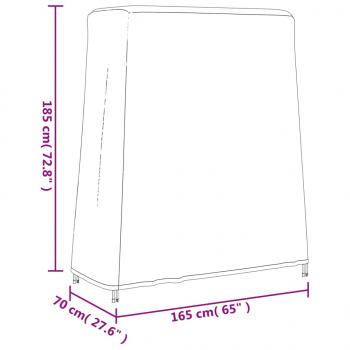 Abdeckung für Tischtennisplatte Schwarz 165x70x185 cm Oxford