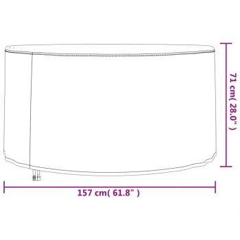 Gartenmöbel-Abdeckung Rund Schwarz Ø 157x71 cm 420D Oxford