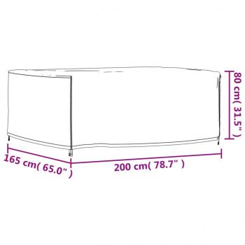 Gartenmöbel-Abdeckung Schwarz 200x165x80 cm 420D Oxford