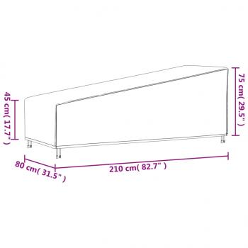 Sonnenliegen-Abdeckung Schwarz 210x80x45/75 cm 420D Oxford