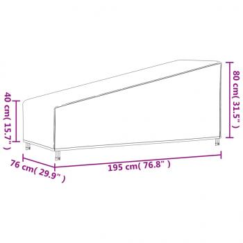 Sonnenliegen-Abdeckung Schwarz 195x76x40/80 cm 420D Oxford