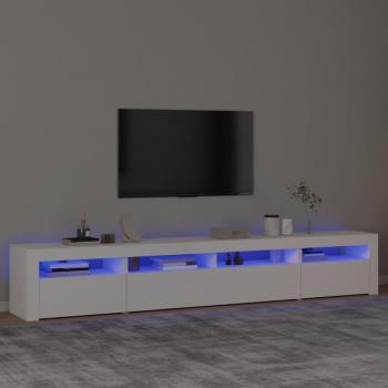 ARDEBO.de - TV-Schrank mit LED-Leuchten Weiß 240x35x40 cm