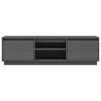 TV-Schrank Grau 140x35x40 cm Massivholz Kiefer